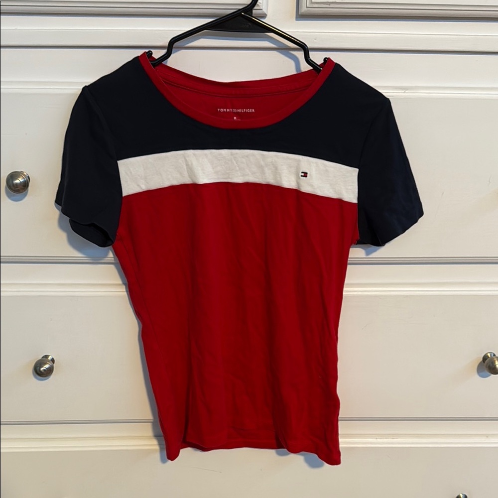 Tommy Hilfiger Red and Black T-Shirt